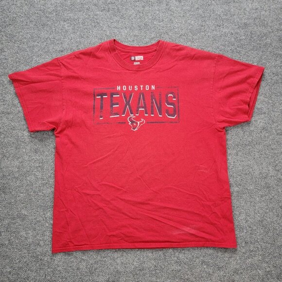 Houston Texans Tshirt Mens XL Red Short‎ Sleeve NFL Team Apparel Football Sports - Picture 1 of 8